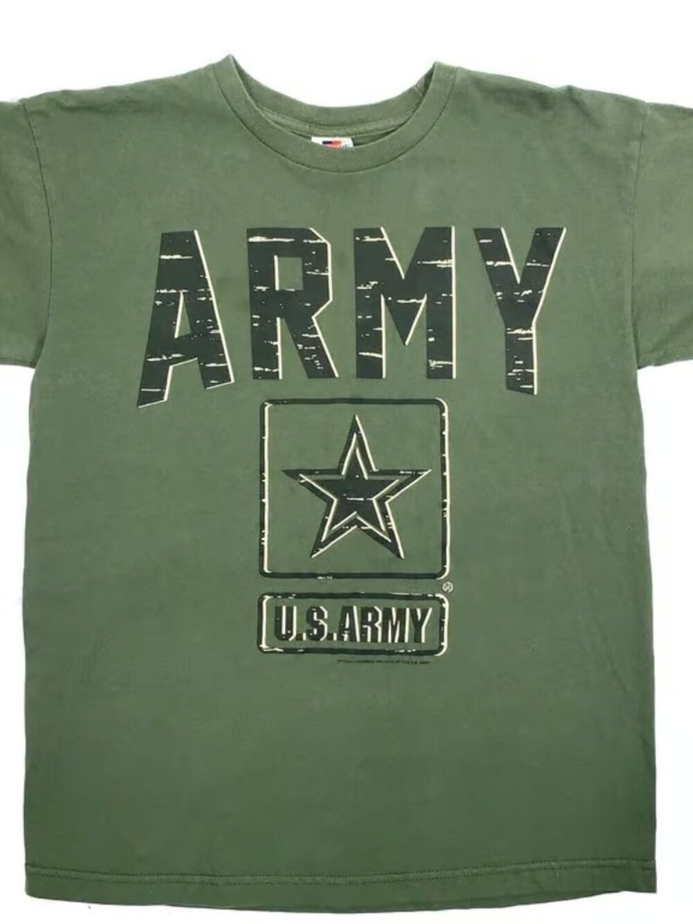U.S. Army Green Graphic Men's T-Shirt Bayside True American Made Tee Size M